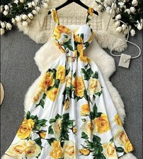 Robe Bustier Fleuri Jaune 