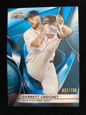 2025 Topps Chrome Black GARRETT CROCHET #80 BLUE REFRACTOR #/150 Red Sox ACE SP