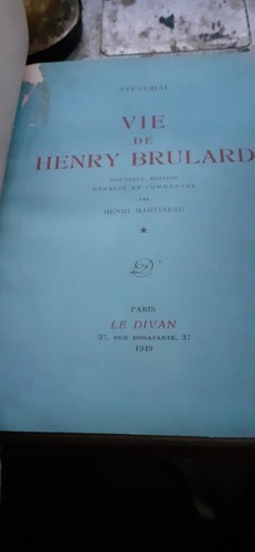 Vie henry brulard stendhal - vie,