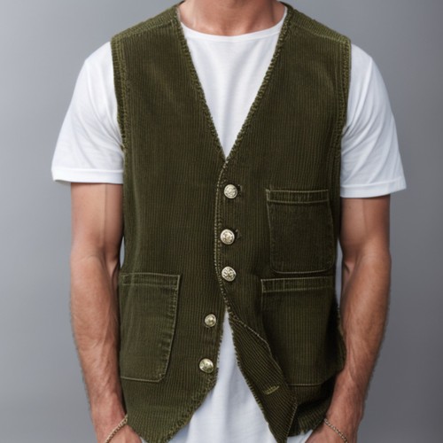 Gilet homme velours côtelé - gilet,
