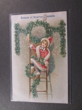 Antique Postcard - Little Santa Claus on a Scale