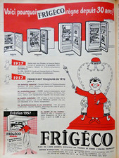 1957 PRESS ADVERTISEMENT FRIGÉCO REFRIGERATOR FOR 30 YEARS - SAVIGNAC