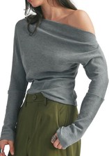 Tunique Asymétrique Femme Avec Décolleté Bateau Pull Neuf 1999.