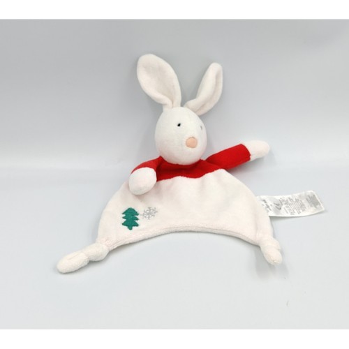 Doudou plat lapin blanc - , rouge