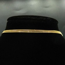 O933- Chaîne Or jaune 18k-Maille Gourmette Plate de 1,53 x 2,02 mm-50 cm de long