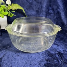 Pyrex 683-B-023-623-B Baking Dish w 683-C Lid Casserole Clear Glass Handles ?