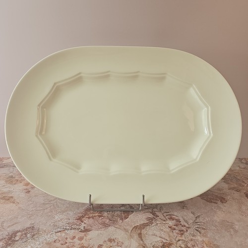 Plat faïence ancienne ivoire - ancienne,