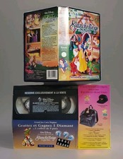 🎬 VHS Blanche Neige et les Sept Nains Disney + Flyer + Carte Magique –Excellent