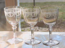 -3 VERRES CRISTAL Gravé SAINT
