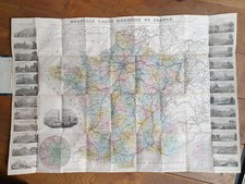 Road map of France - roads, railways... 1865 - A.Bés Dubreuil