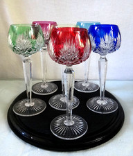 SAINT LOUIS 6 VERRES A VIN DU RHIN ROEMER FORME 229 CRISTAL DOUBLE - 19,5 cm