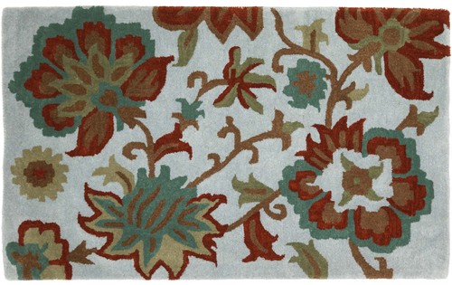 Tapis laine fleurs 100x150 - tapis,