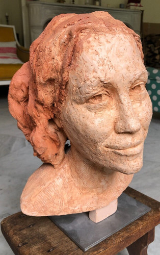 Sculpture visage femme en - sculpture,