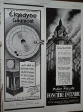 ELGEDYNE GAUMONT + FIRE GROUND paper advertising ILLUSTRATION 1928