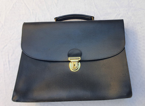 Serviette cuir bleu marine - en,