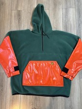 Guy Cotten Yukon Pullover Jacket Tongass Fleece XL Orange Green Fishing Hooded