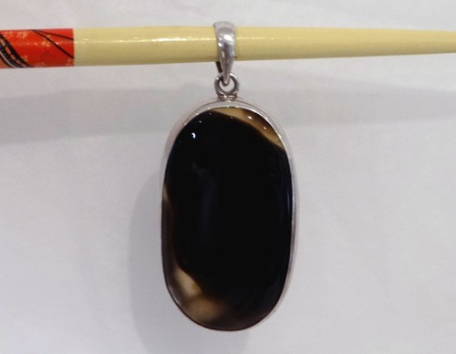 Pendentif agate ovale - pendentif, en
