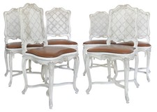 Suite de 6 chaises cannées de style Régence