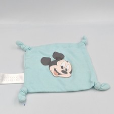 Doudou plat carré bleu Mickey