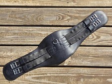 BUTET SAUMER Black Padded Anatomic Dressage Girth w/Elastic - 28"-70cm - VGUC!
