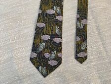 Cravate Madelios Paris en marqueterie de soie multicolore noir jaune rose gris