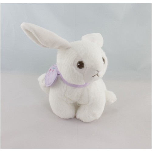 Doudou lapin blanc collier