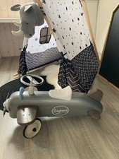 AV7⚜️ Jouet Avion Enfant Véhicule Baghera Porteur Auto Gris Longueur 75 Cm