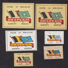 Antique Match Tag Belgium BN110639 Flags  