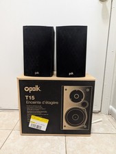 Polk Audio T15 Home Theater Bookshelf Speakers - Black, Pair Tested