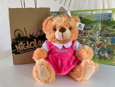 8 ⚜️ Peluche Doudou Nounours Ours Robe Rose Nigloland Hauteur 25 Cm