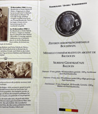 Médaille Commémorative en Argent Baudouin