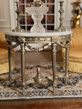 Louis XVI Demilune Marble Top Console Table Dollhouse Miniature READ