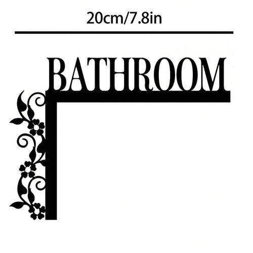 Floral bathroom door sign wall - bathroom,