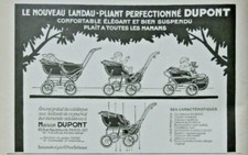 PRESS ADVERTISEMENT 1926 PERFECTED WOODEN PRAM FOLDING DUPONT