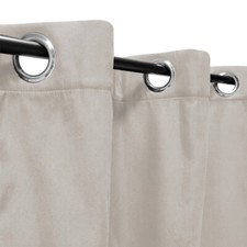 Rideau suédine Thermique doublé Polaire, Beige - 140x280cm Prêt a poser