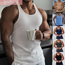 Men Fitness Gym Training Vest Tee Singlet Workout Muscle Bodybuilding Tank Tops
