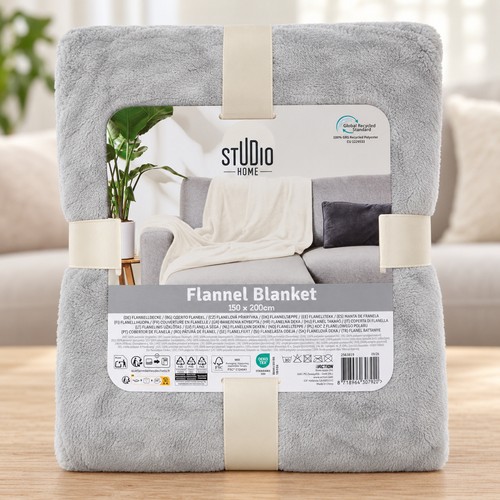 Plaid flanelle gris studio - gris,