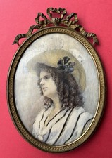 CADRE MÉDAILLON BRONZE LAITON