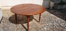 Table ronde ovale à abattants merisier massif époque XIX°