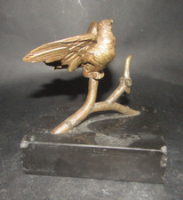 Bronze animal bird on marble base French bronze bird h 13cm