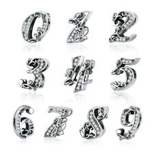 Bamoer-Bracelet en argent 925, perles en métal, 10 numéros, breloques pour