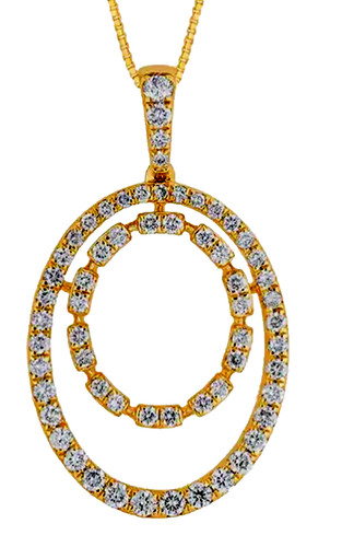 Pendentif diamant rond naturel - pendentif,