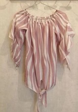 Blouse rose et blanche rayures