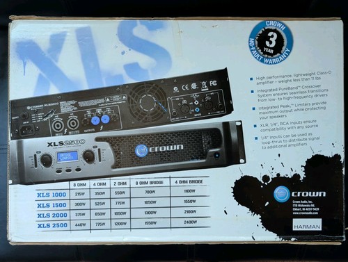 Crown amplifier xls - xls, 2500