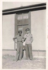 OLD PHOTOGRAPH ~1945 INDOCHINA MILITARY DUO IN UNIFORMS