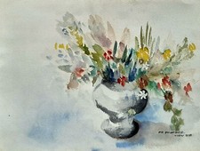 Aquarelle XX° Bouquet de
