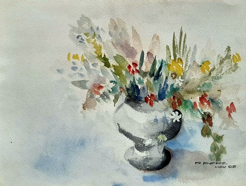 Aquarelle bouquet de - aquarelle, xx°