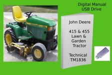 John Deere  415 & 455 Lawn & Garden Tractor Technical Manual See Description