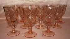 Lot of 11 Arcoroc Luminarc Rosaline Twisted Pink Liqueur Digestive Glasses