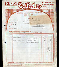PARIS (XIX°) ELECTRIC HEATING "TOILECTRO / E. CLIN & Cie" illustrated in 1930